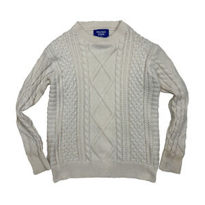 Aelfric Eden Cable Knit Sweater Women's Small Cream Ivory Long Sleeve Pullover